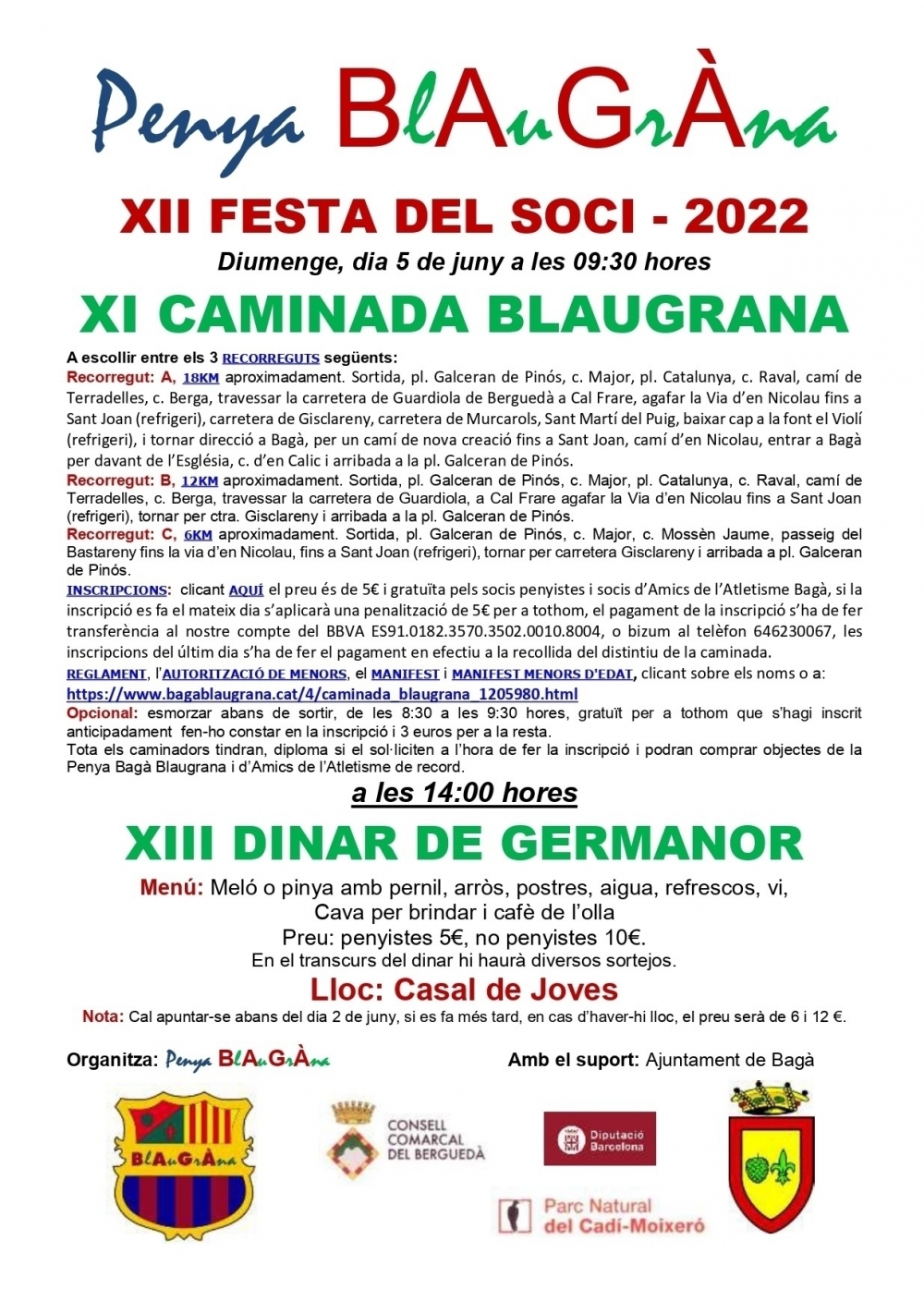 2022-FESTA DEL SOCI-CAMINADA BLAUGRANA - Bagà BlAuGrÀna
