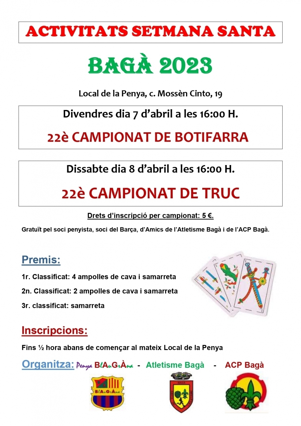 Campionat de truc i botifarra 2023 - Bagà BlAuGrÀna